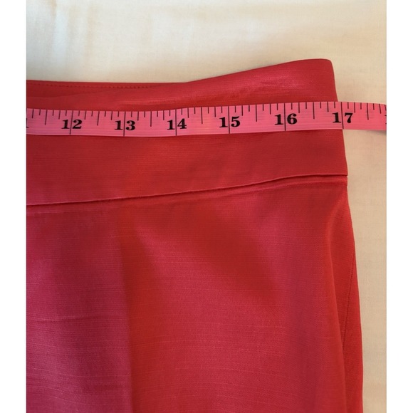Ann Taylor Size 8 Fuchsia Pink Satin Ankle Pants Festive Colorful Smart Spring - Picture 5 of 10